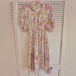 Pastel Floral Midi Dress